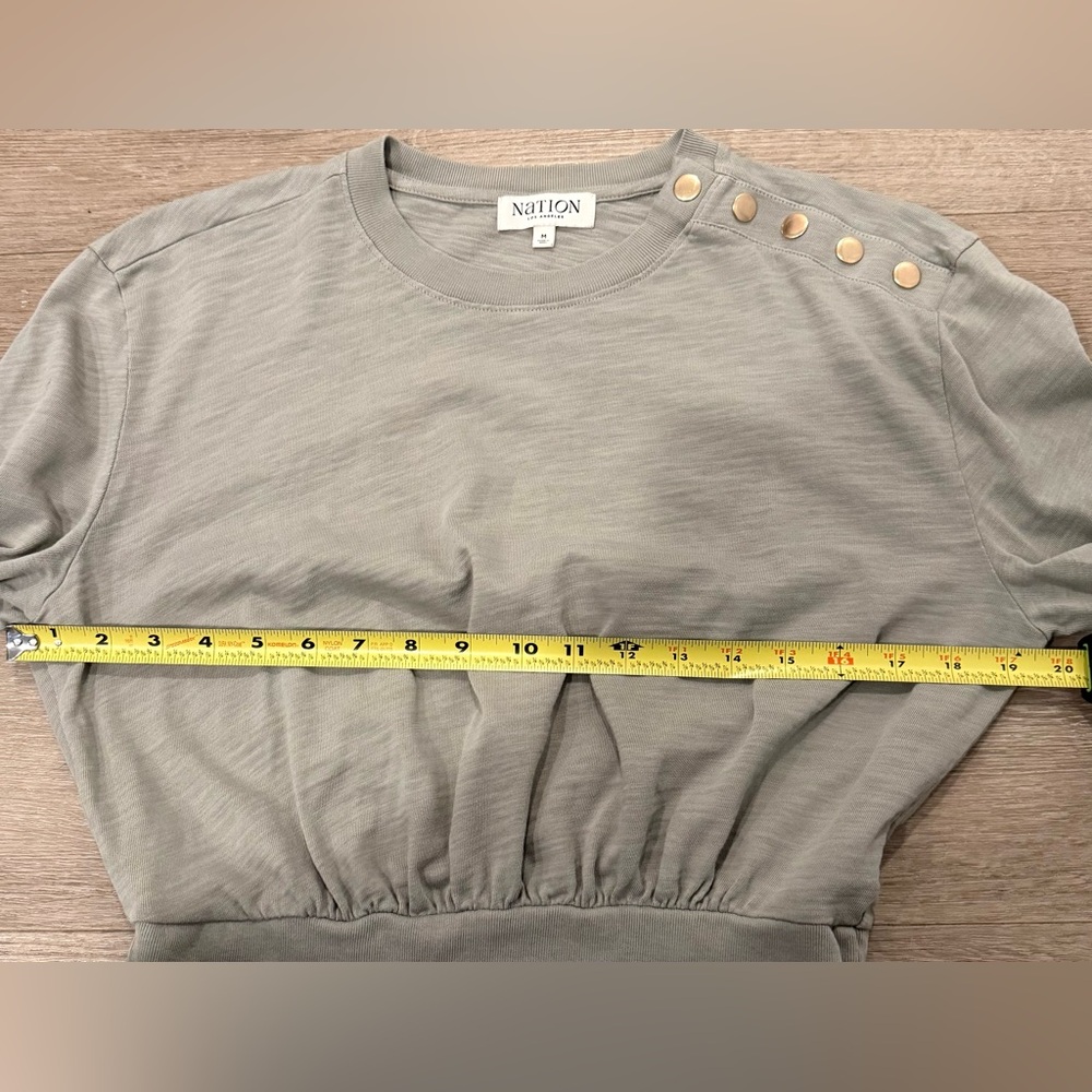 National LTD Monique Top Dove Grey Contemporary Preppy Quiet Luxury Medium - Picture 6 of 9